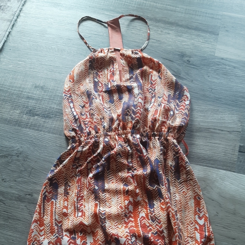 Multicolor Patterned Dress